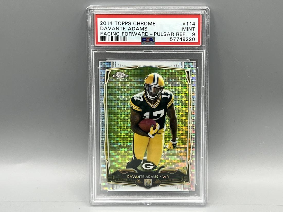 2014 Topps Chrome Davante Adams Pulsar Refractor RC #114 PSA Mint 9 (1 of 2)