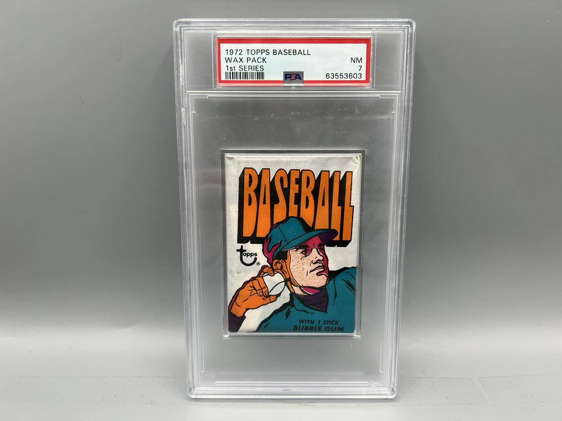 1972 Topps Baseball Sealed 1st Series Wax Pack PSA NM 7 - Possible Carlton Fisk RC? (1 of 2)