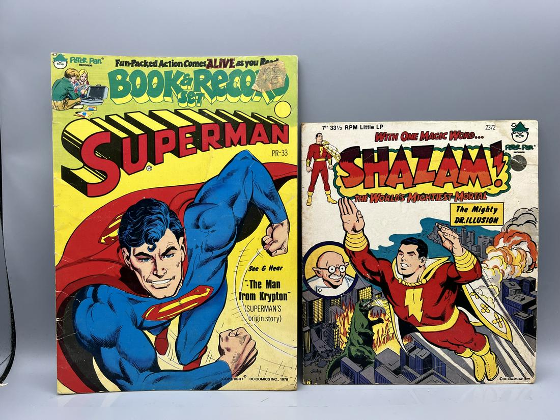 Peter Pan Superman: The Man From Krypton Book (no record) & Shazam: The Mighty Dr. Illusion Record: Peter Pan Superman: The Man From Krypton Book (no record) & Shazam: The Mighty Dr. Illusion Record
