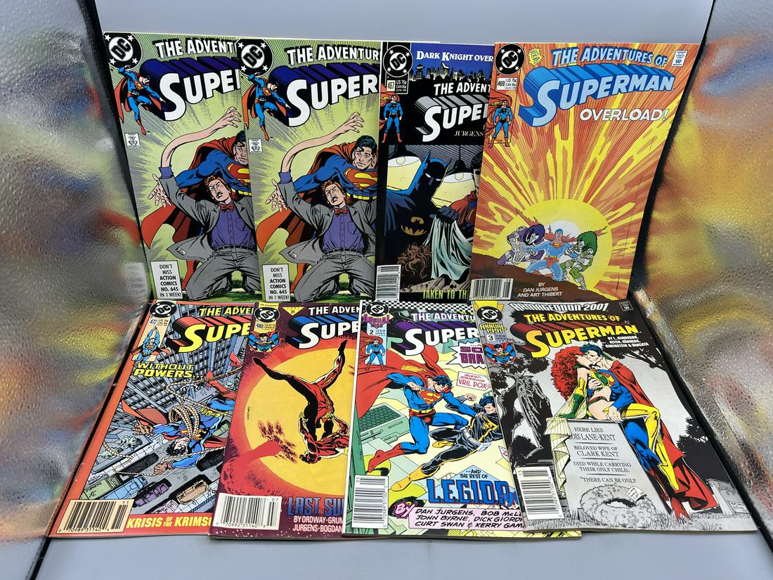 Lot of (8) Adventures of Superman Comic Books - Batman Crossover (1 of 2)