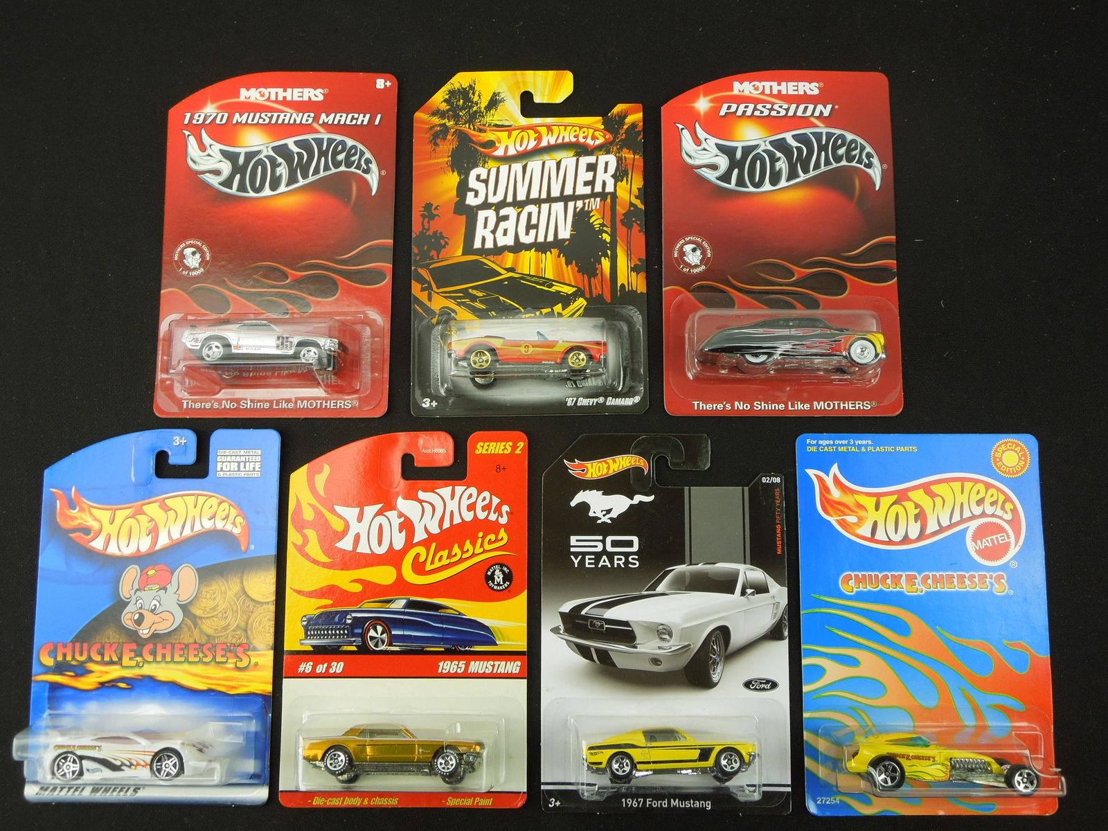 Grab Bag Lot; Classics 1965 Mustang, 2 Chuck E. Cheese's, 5 Cars of the Decades, Summer Racin' '67 (1 of 2)