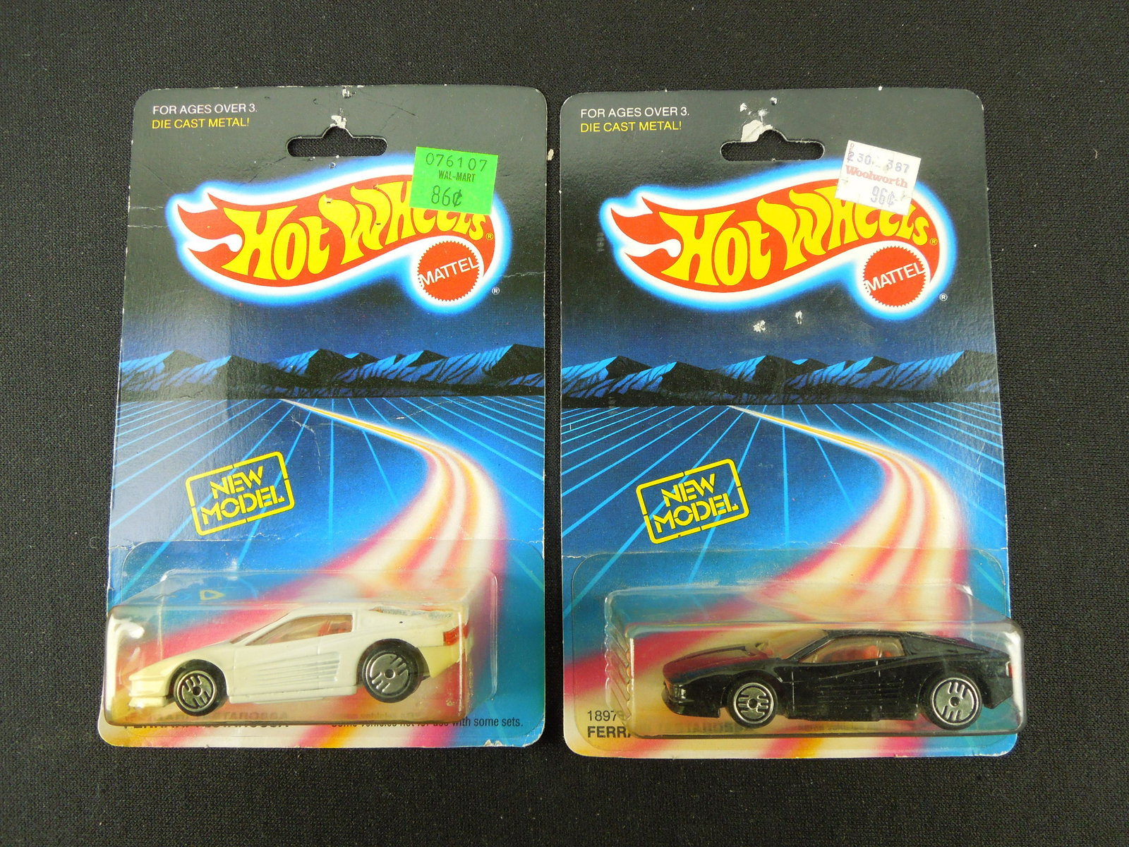 Lot of 2 1986 Ferrari Tetarossa #1897; Black & White - Cards Show Wear (1 of 3)