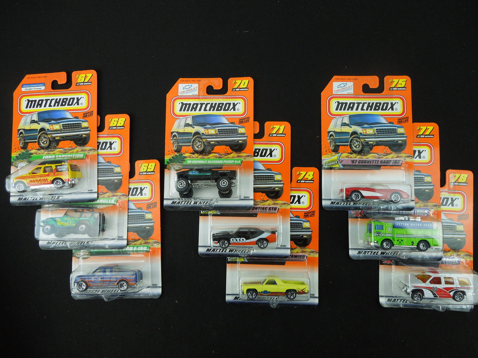 Lot of 18 Different 1998 Matchbox Vehicles, 67 - 100 Not Inclusive (1 of 2)