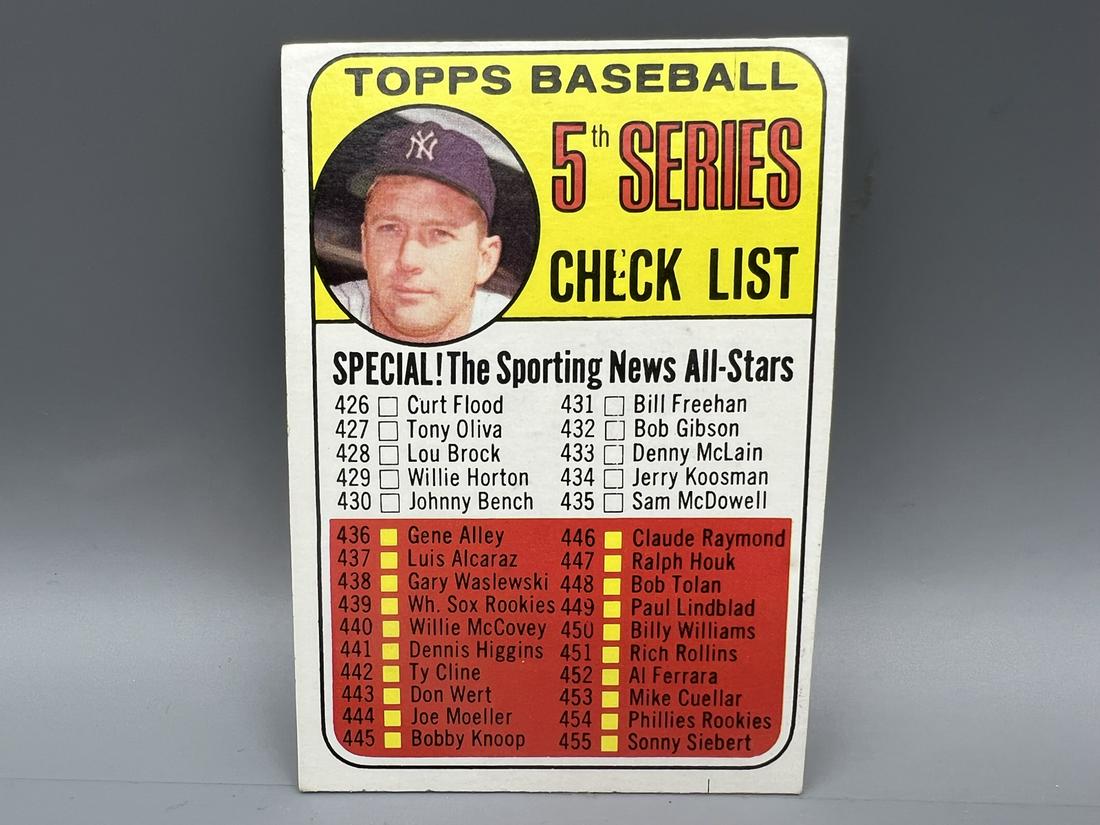 1969 Topps Baseball Series 5 Checklist #412 (1 of 2)