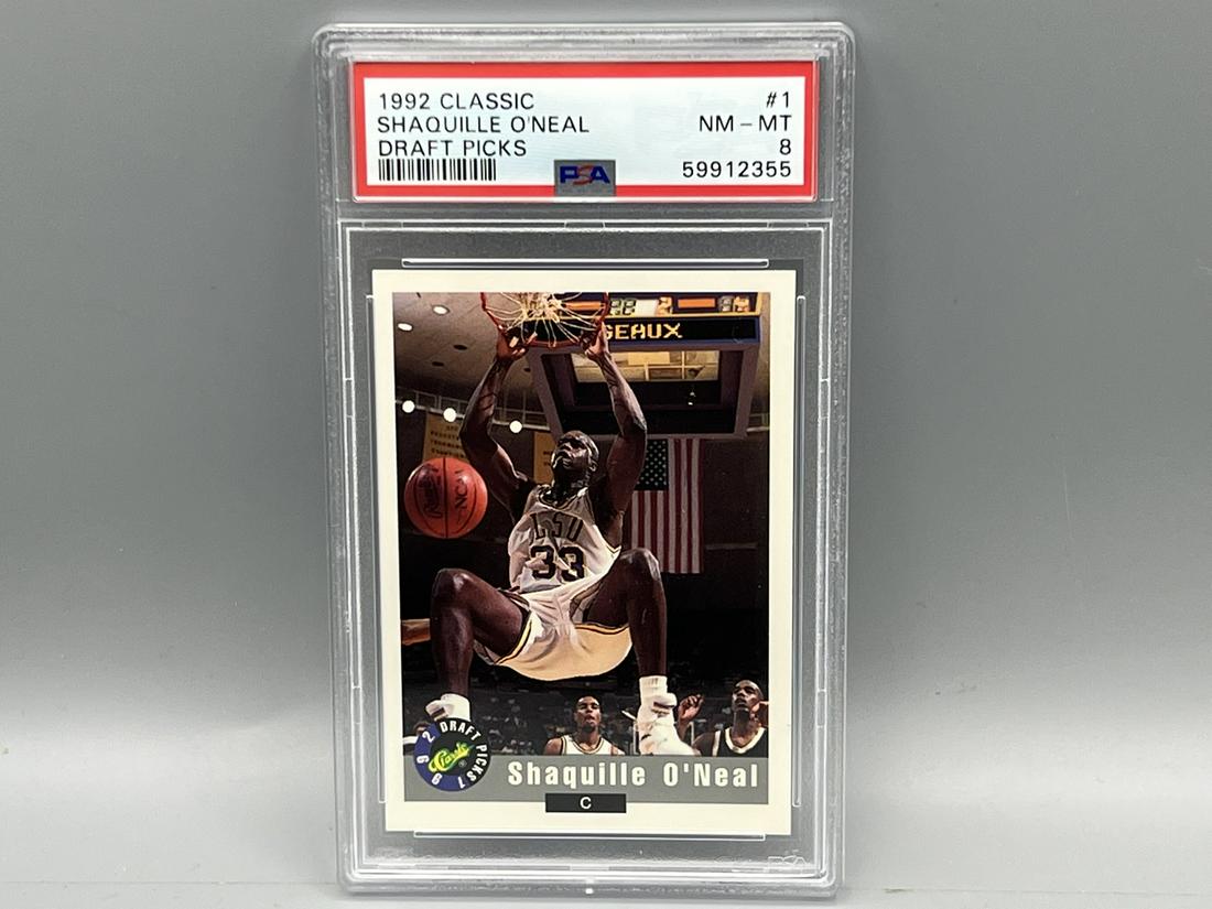 1992 Classic Draft Picks Shaquille O'Neal RC #1 PSA NM-MT 8 (1 of 2)