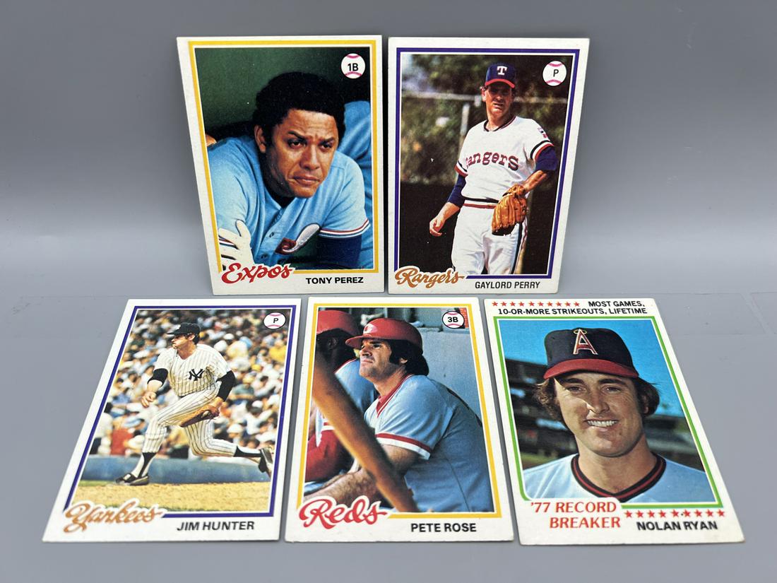 Lot of (5) Assorted 1978 Topps Baseball Star Player Cards - Varying Conditions - Tony Perez, Pete (1 of 2)