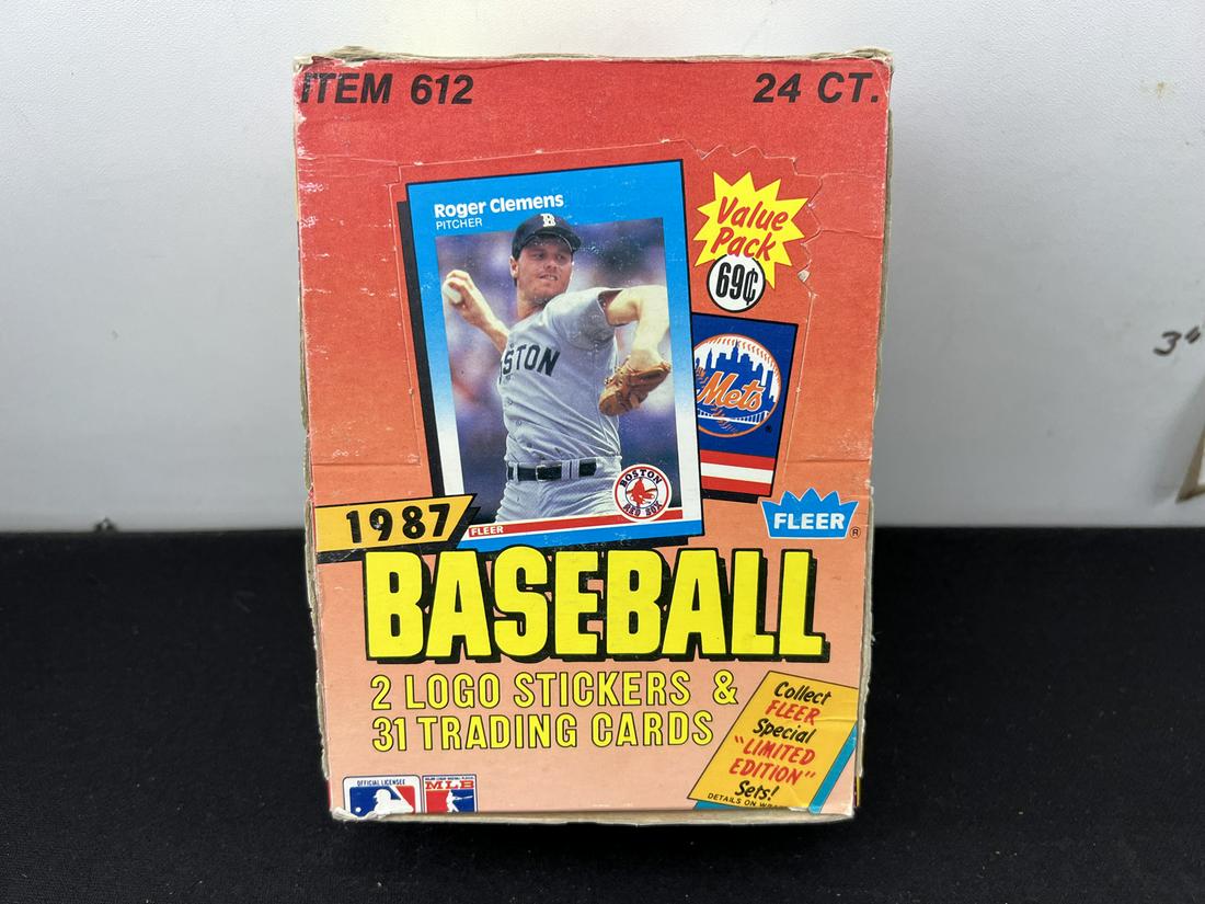1987 Fleer Baseball Unopened Cello Box - Missing 1 Pack - Possible Rookies of Barry Bonds, Barry (1 of 3)