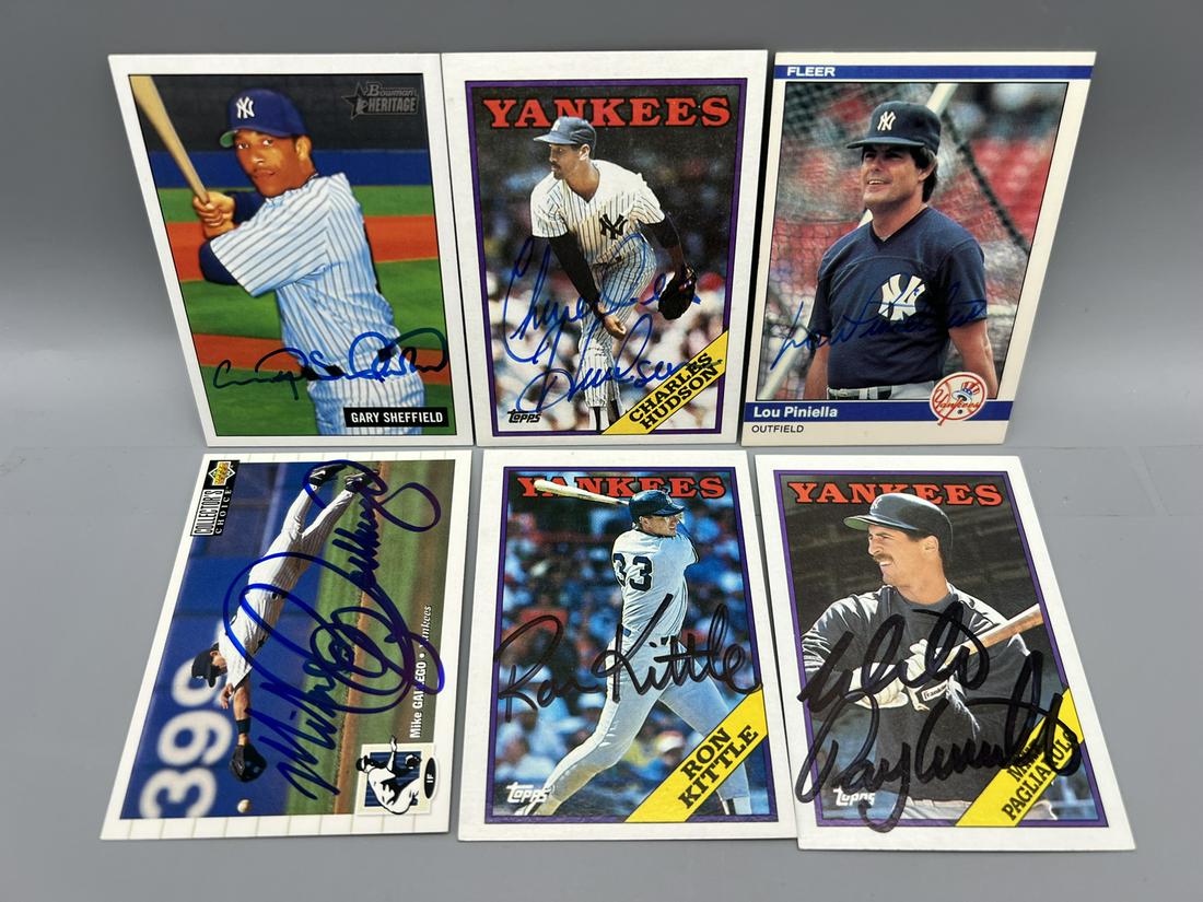 Lot of (6) Assorted Baseball Autographed Cards W/ Some Stars - No COA's - Gary Sheffield, Lou (1 of 2)