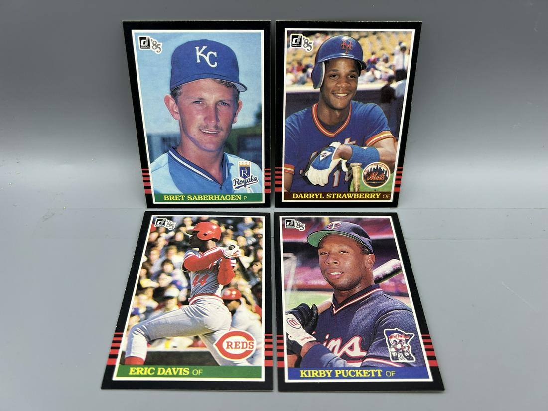 Lot of (4) Assorted 1985 Donruss Baseball Cards - Kirby Puckett RC, Davis RC (1 of 2)