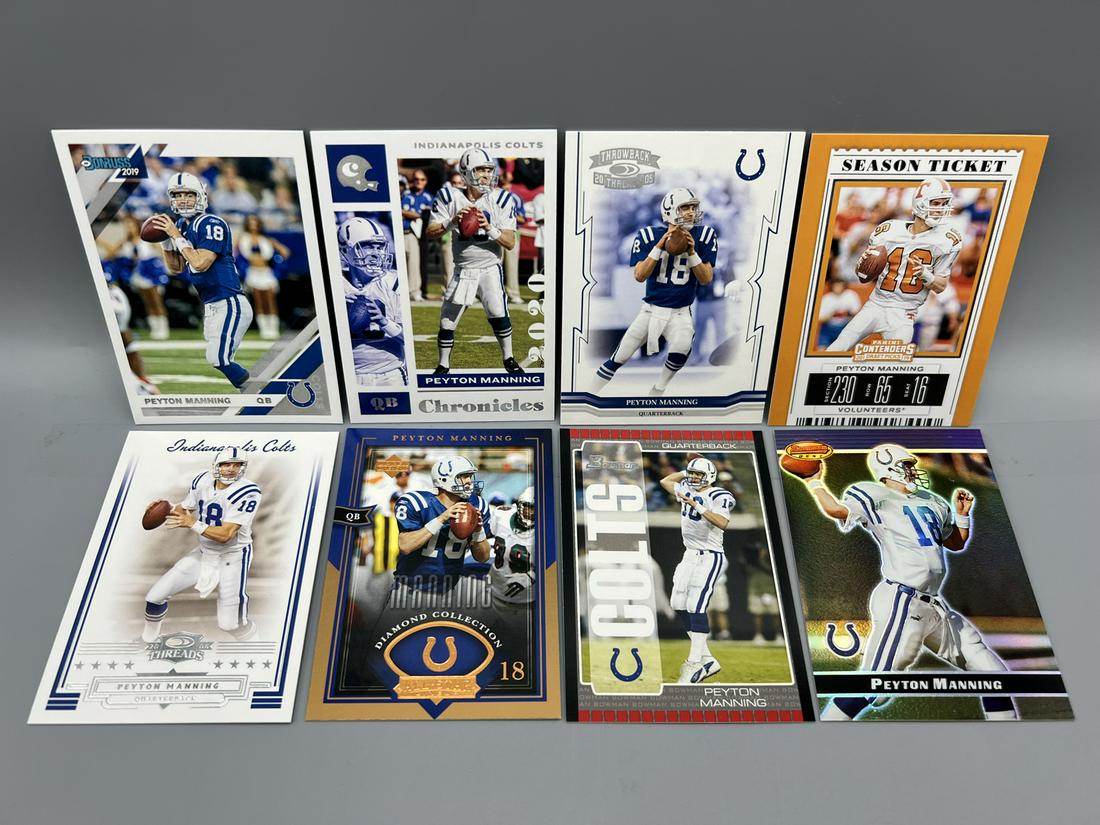 Lot of (8) Assorted Peyton Manning Football Cards - Varying Conditions (1 of 2)