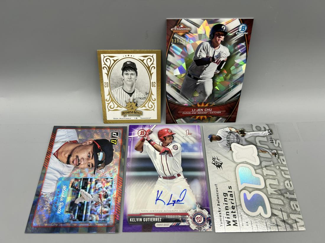 Lot of (6) Assorted Baseball Auto, Jersey, & Numbered Cards - Varying Conditions - Don Mattingly, (1 of 2)