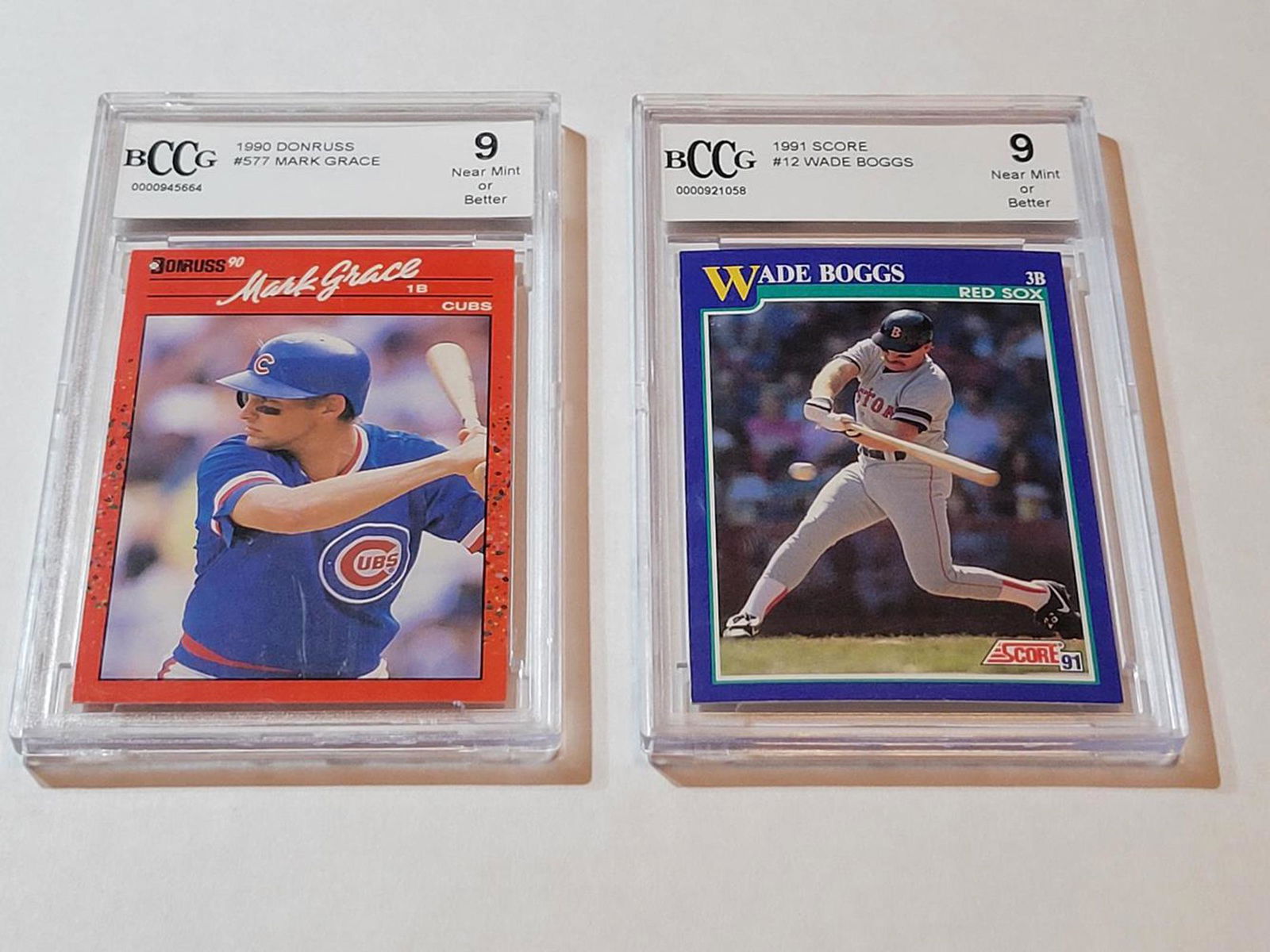 Graded Card Pair 1991 Score Boggs & 1990 Grace BCCG 9 (1 of 1)