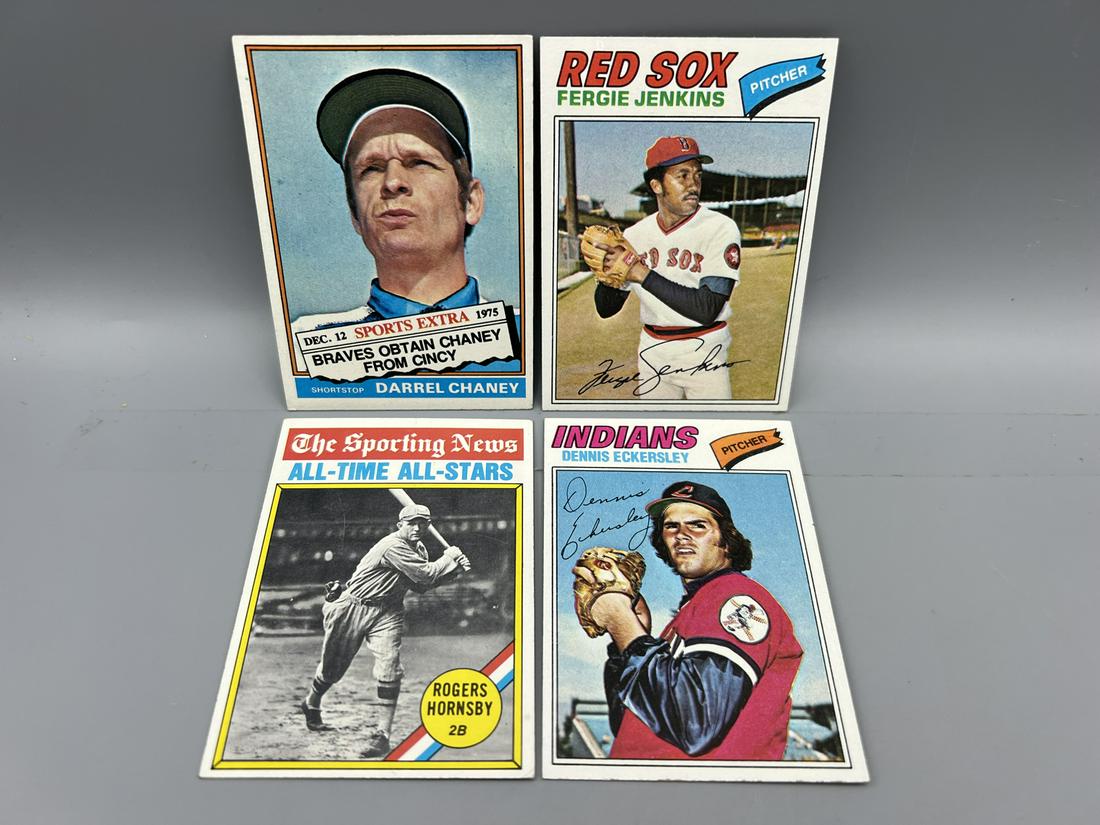 Lot of (4) Assorted 1977 Topps Baseball Star Player Cards - Varying Conditions - Fergie Jenkins, (1 of 2)
