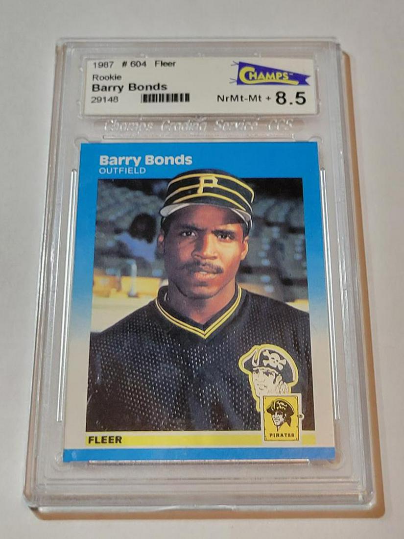 1987 Fleer #604 Barry Bonds RC Graded Champs 8.5 (1 of 1)