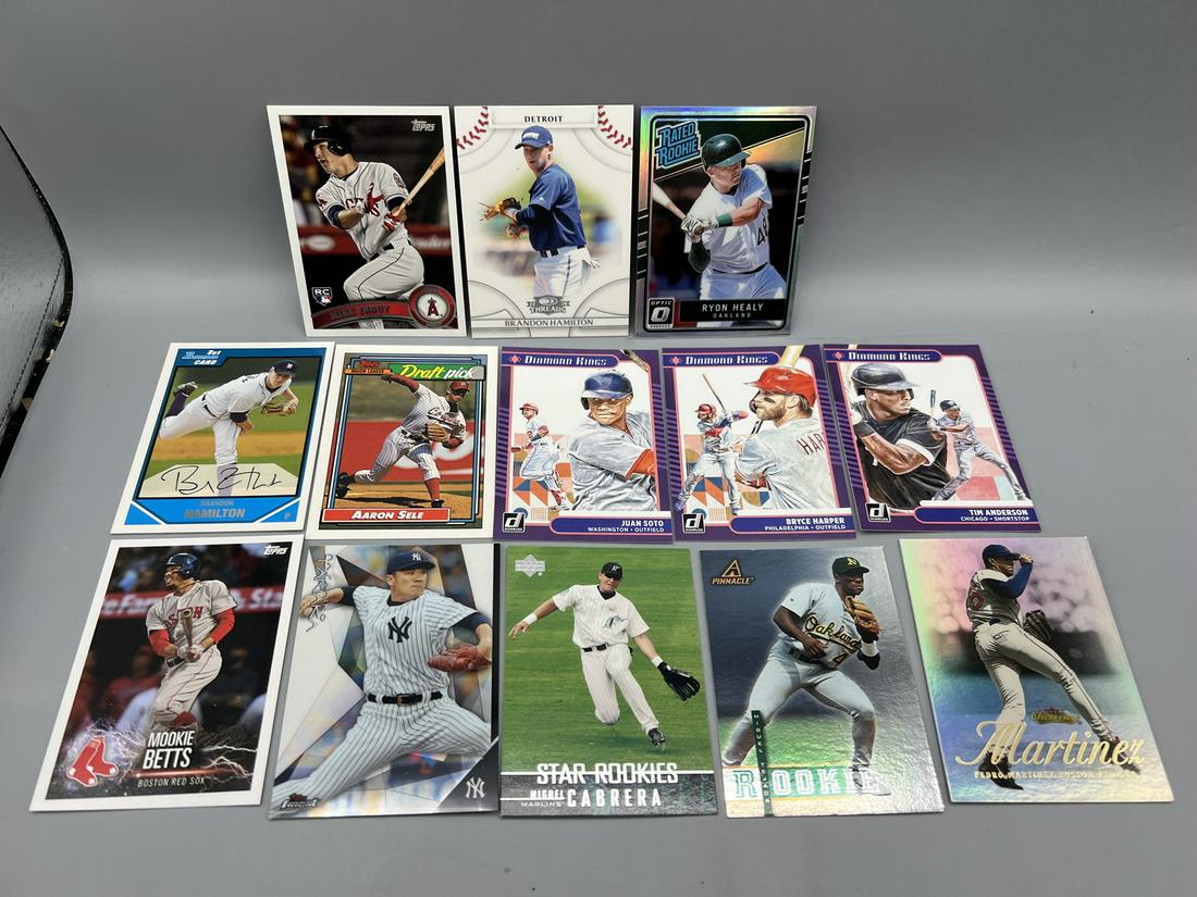 Lot of (13) Assorted Baseball Cards W/ Many Stars - Varying Conditions - Mike Trout RC Reprint, (1 of 6)