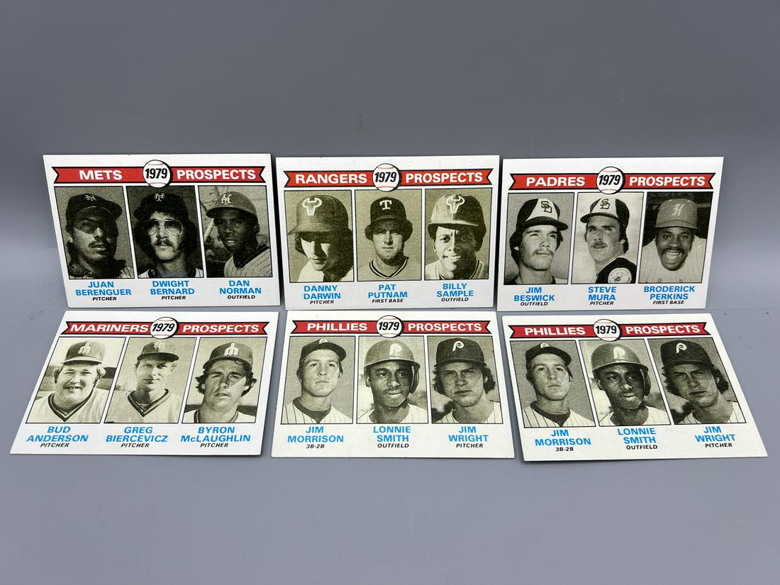 Lot of (6) Assorted 1979 Topps Baseball Prospects Cards - Varying Conditions (1 of 2)