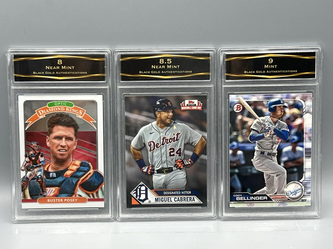 Lot of (3) Assorted Baseball Star Player Slabbed Cards - Buster Posey, Miguel Cabrera, Cody (1 of 2)