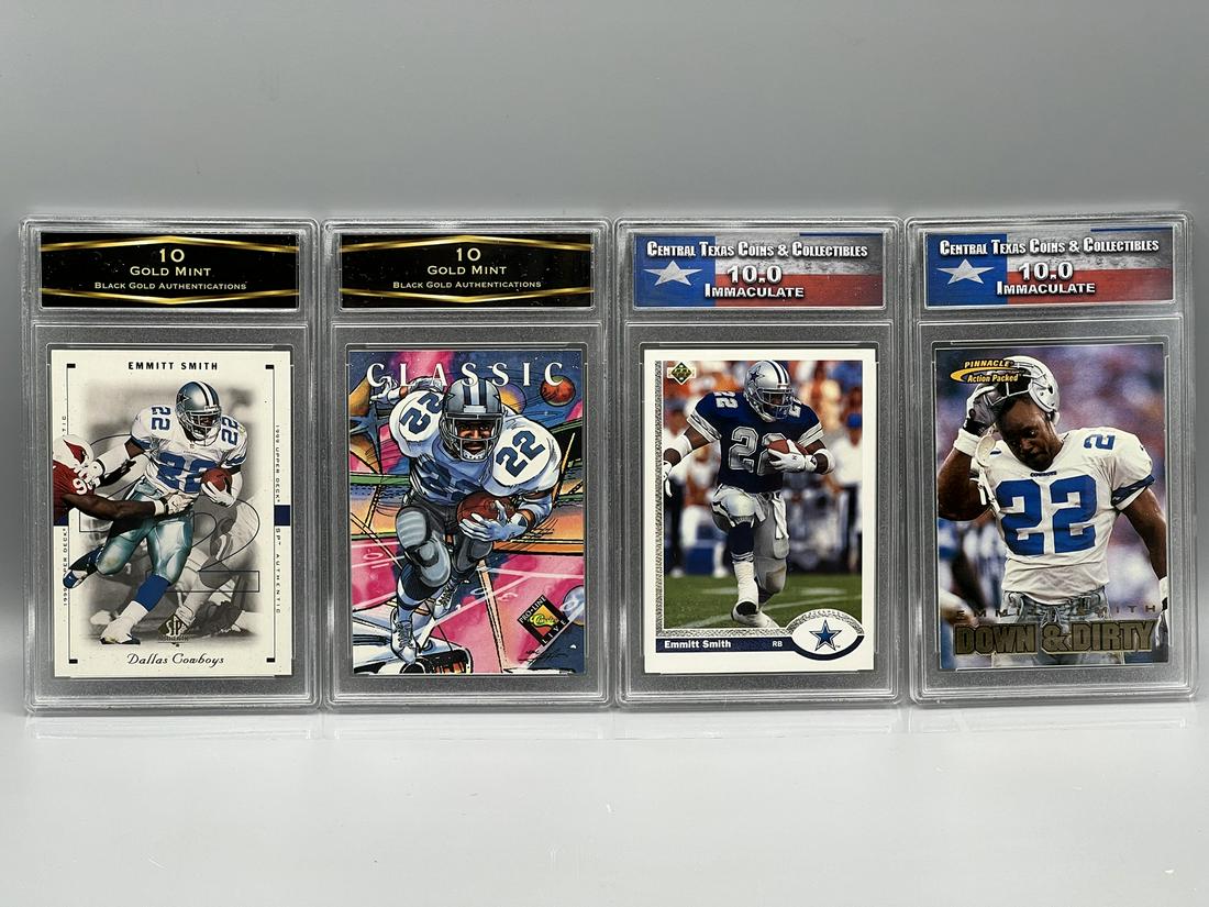 Lot of (4) Assorted Emmitt Smith Slabbed Cards (1 of 2)