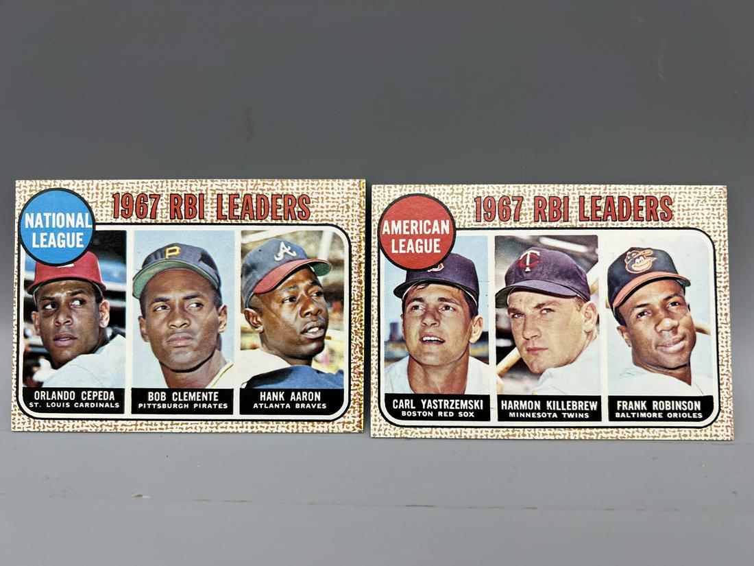 1968 Topps NL RBI Leaders Cepeda/Clemente/Aaron #3 & AL RBI Leaders Yastrzemski/Killebrew/Robinson (1 of 2)
