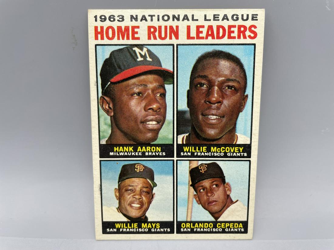 1964 Topps NL HR Leaders #9 - Hank Aaron, Willie McCovey, Willie Mays, Orlando Cepeda (1 of 2)