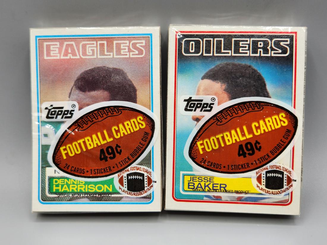 Two 1983 Topps Football Cello Packs - Possible Rookies of Marcus Allen, Mike Singletary (1 of 2)