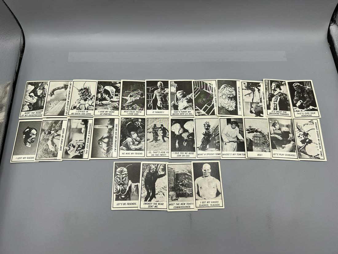 Lot of (28) 1963 Topps Monster Laffs Midgee Horror Cards - Varying Conditions (1 of 5)