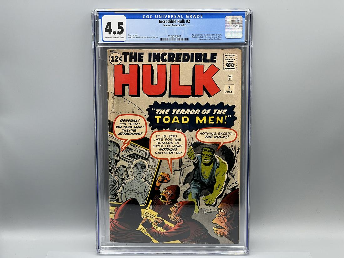 The Incredible Hulk #2 CGC 4.5 - 2nd app of the Hulk - 1st Green Hulk - Tough Key Issue - Marvel (1 of 2)