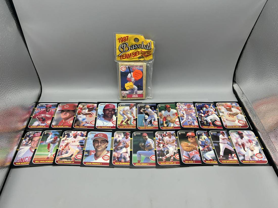 1987 Topps Cincinnati Reds Baseball Team Sealed Set & 1987 Donruss Cincinnati Reds Baseball Team Set (1 of 4)