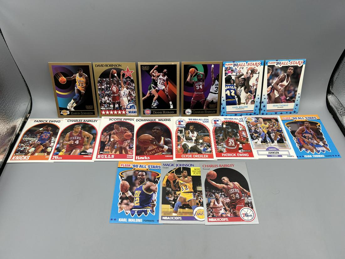Lot of (17) Assorted Basketball Star Player Cards - Varying Conditions - Magic Johnson, Charles (1 of 4)