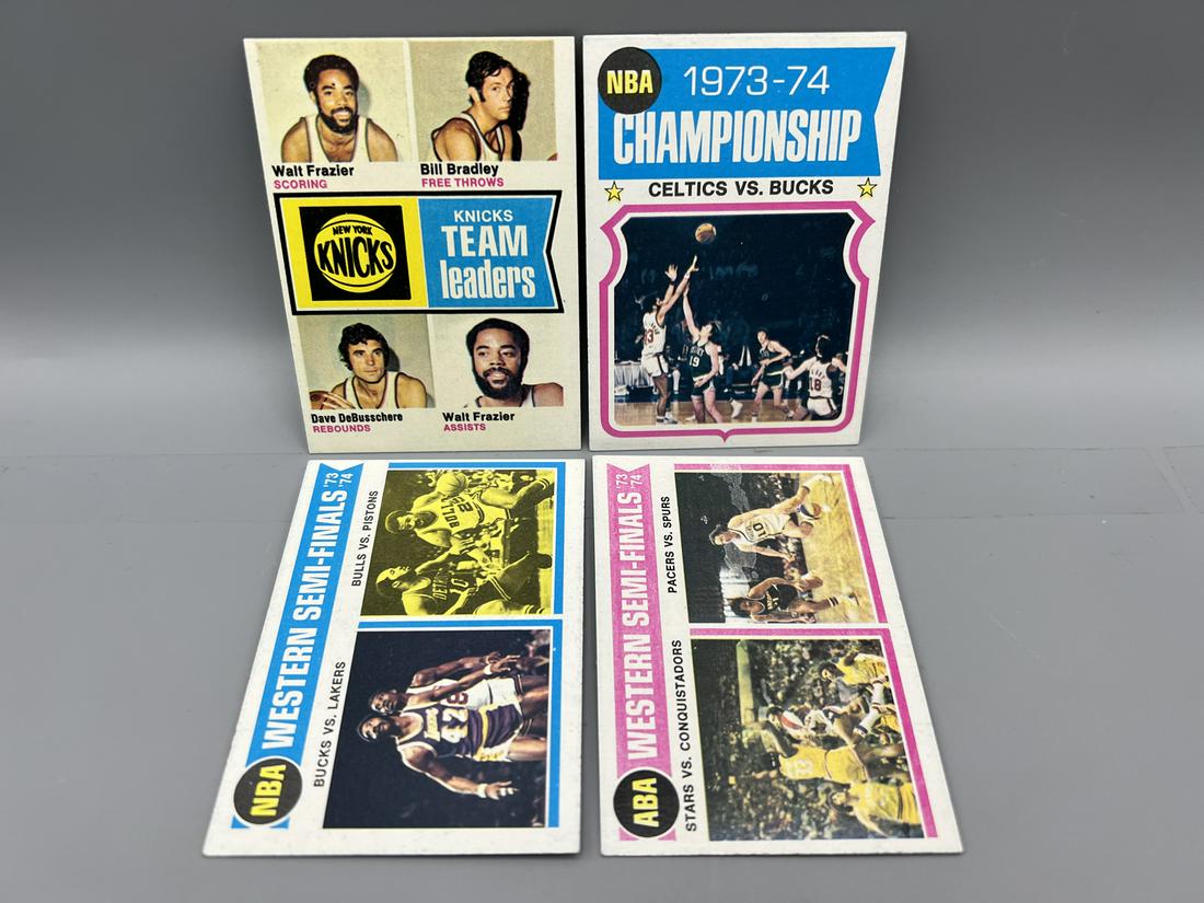 Lot of (4) Assorted 1974-75 Topps Basketball Cards - Varying Conditions - Walt Frazier, Bill (1 of 2)
