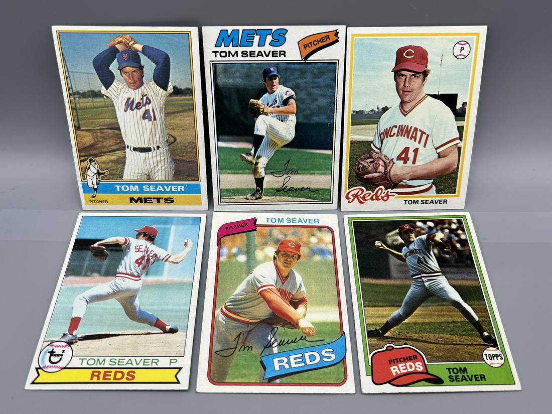 1976-1981 Topps Tom Seaver Baseball Cards Lot of 6 - Varying Conditions (1 of 2)