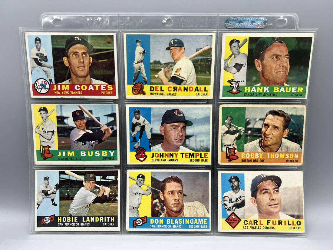 Lot of (9) Assorted 1960 Topps Baseball Cards - Varying Conditions (1 of 2)