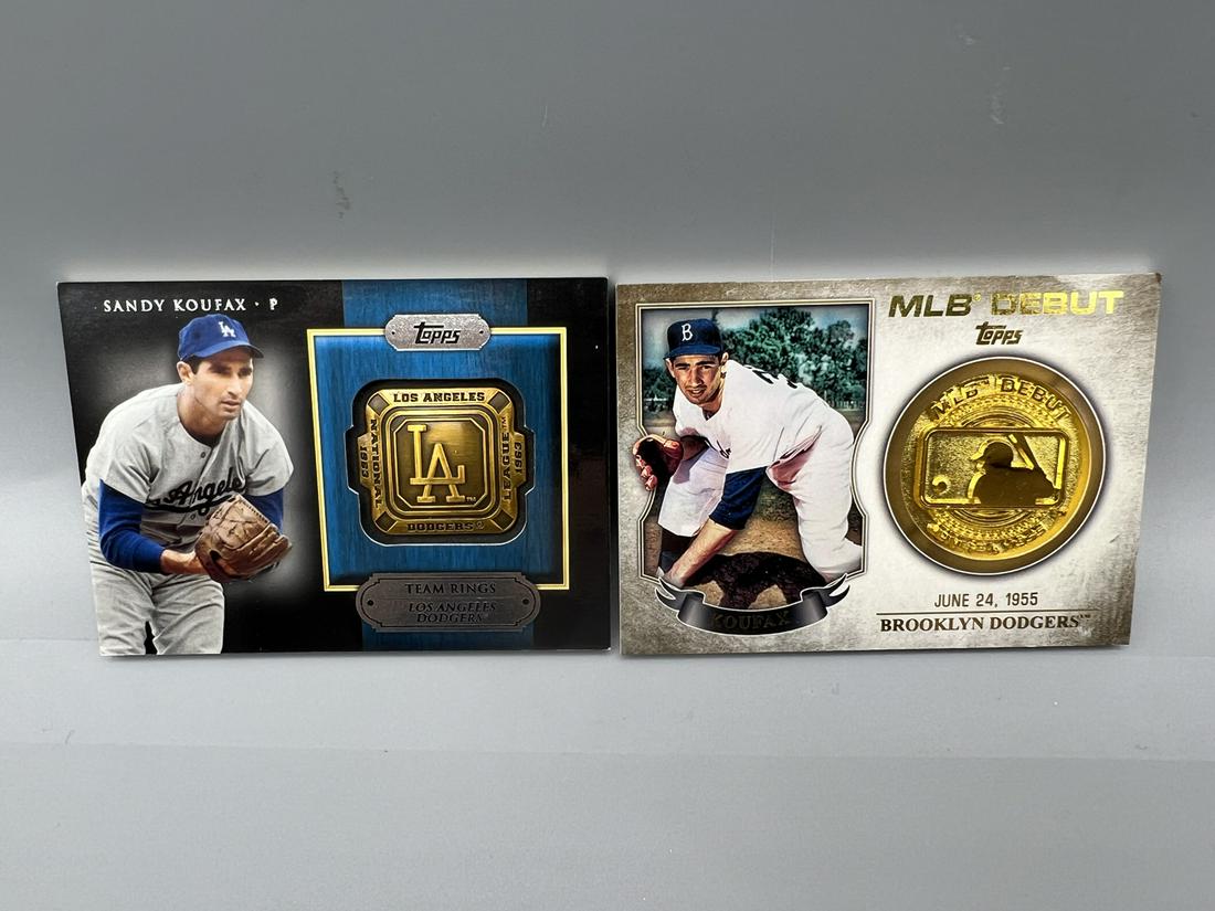 Lot of (2) Sandy Koufax Manufactured Medallion Patch Cards (1 of 2)