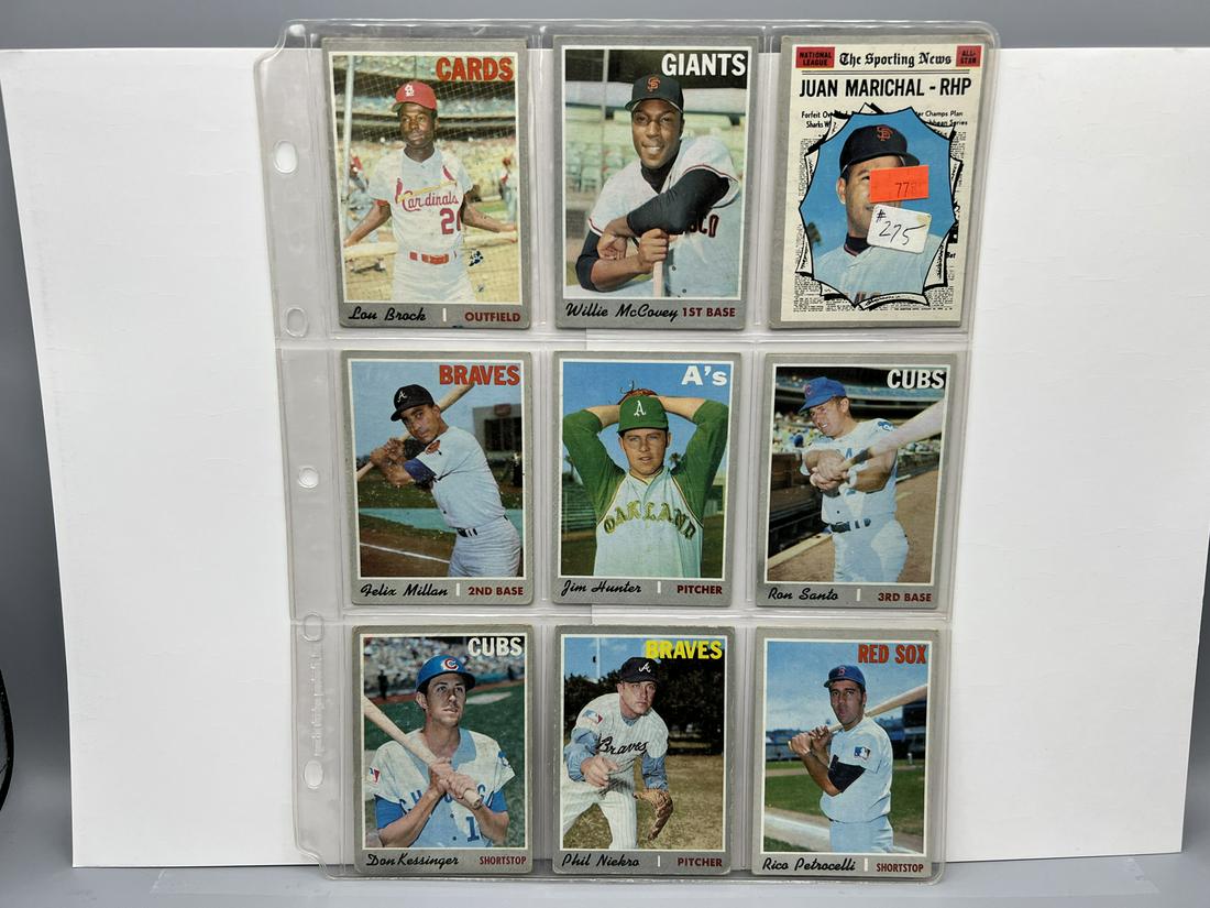 Lot of (9) 1970 Topps Baseball Cards - Varying Conditions - Willie McCovey, Ron Santo, Lou Brock (1 of 2)