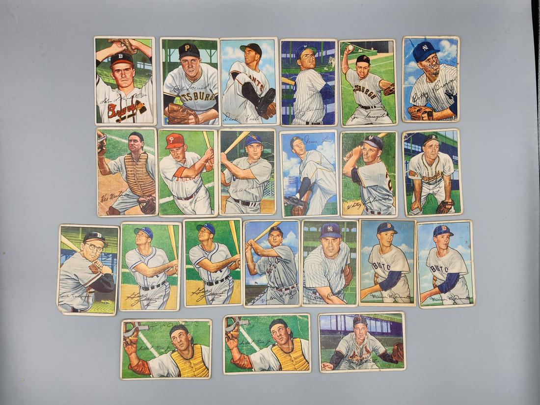 (22) 1952 Bowman Baseball Cards - Varying Conditions (1 of 2)