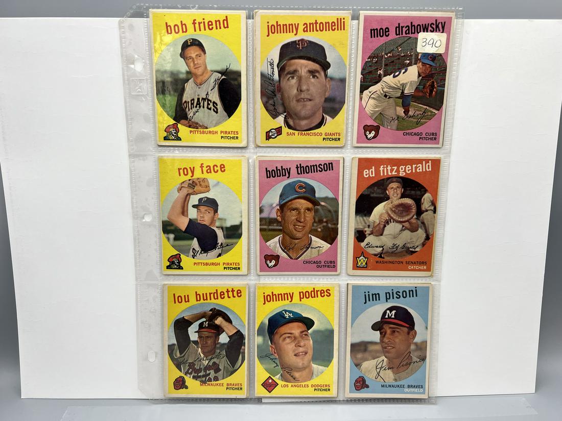 Lot of (18) 1959 Topps Baseball Cards - Varying Conditions - Roy Face, Bobby Thomson, Johnny Podres (1 of 2)