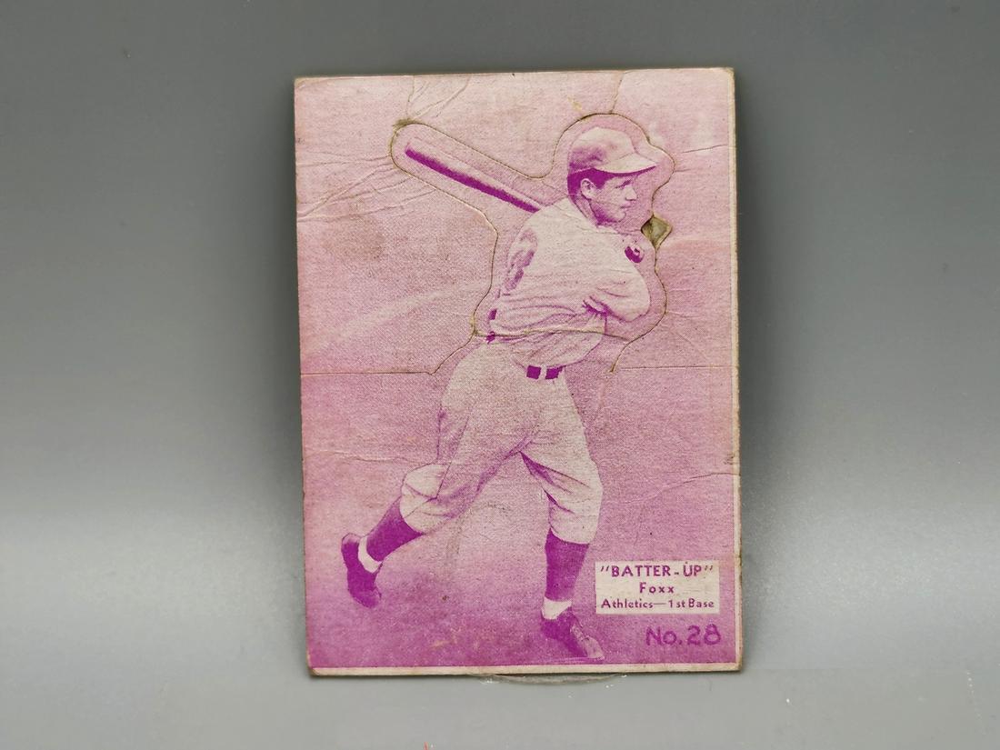 1934-36 Batter-Up Jimmie Foxx #28 HOF Red Variation - All Time Great (1 of 2)