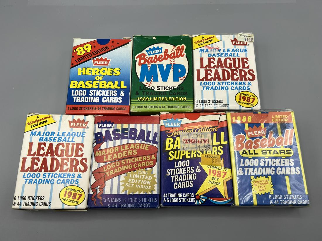 Lot of (7) Fleer Department Store Baseball Card Box Sets (1 of 2)