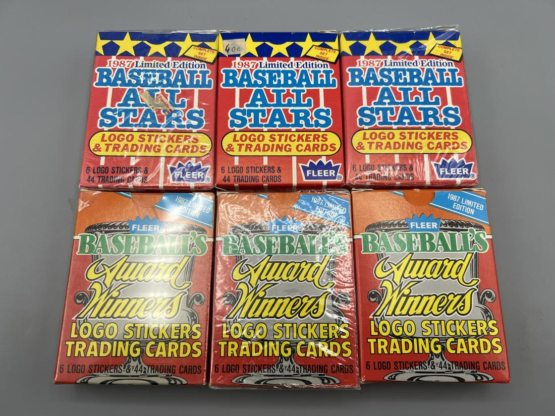 Lot of (6) 1987 Fleer Baseball Card Box Sets (1 of 2)