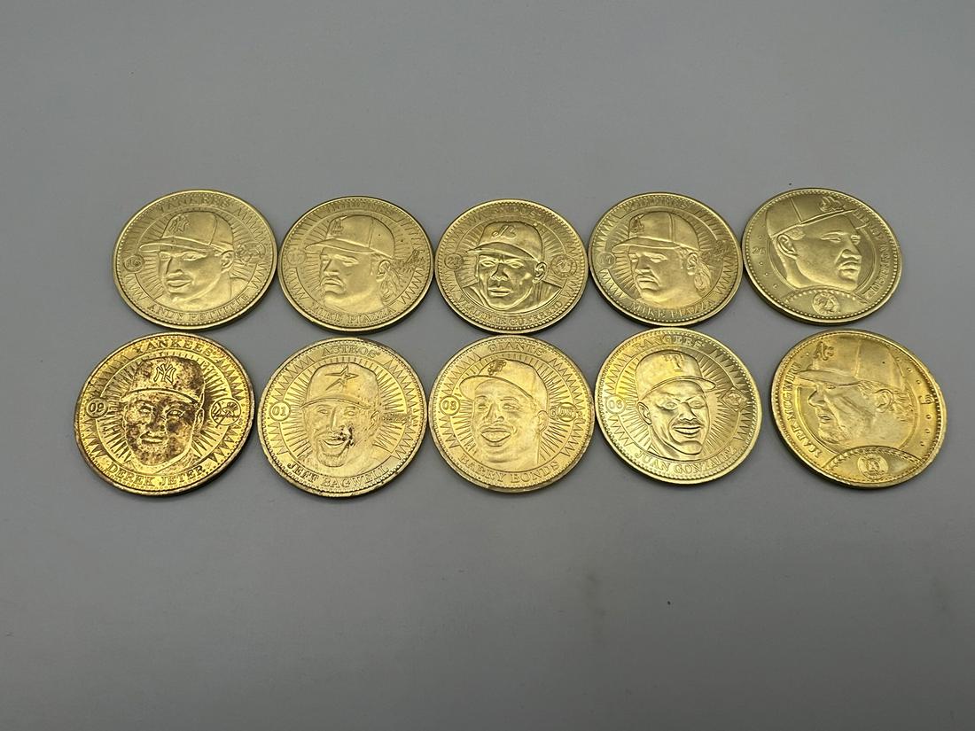 1997/1998 Pinnacle Mint Baseball Lot of 10 Medallions - Derek Jeter, Barry Bonds, McGwire, Piazza - (1 of 2)