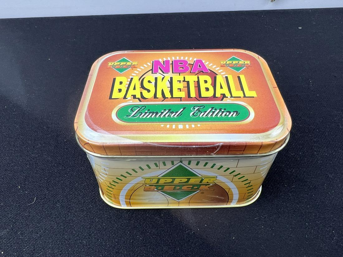 1993-94 Upper Deck Basketball Sealed Tin with 4 Unopened Jumbo Packs (1 of 2)