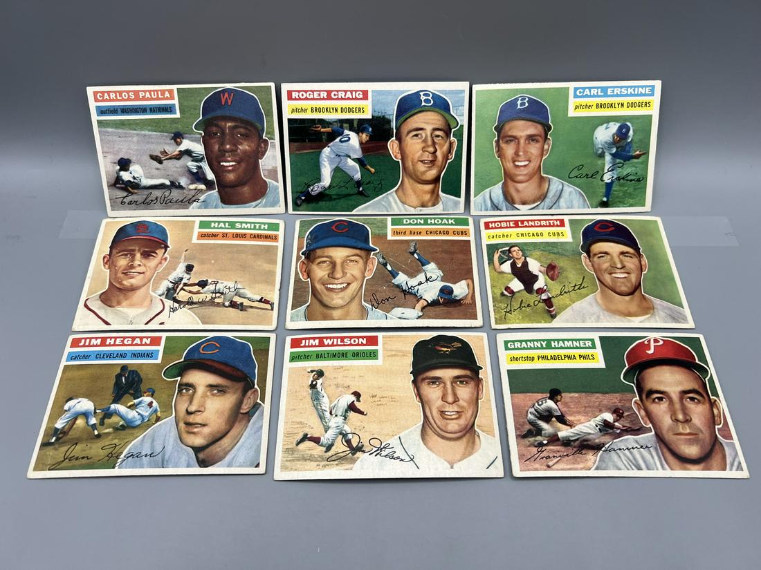 Lot of (9) 1956 Topps Baseball Cards - Varying Conditions (1 of 6)