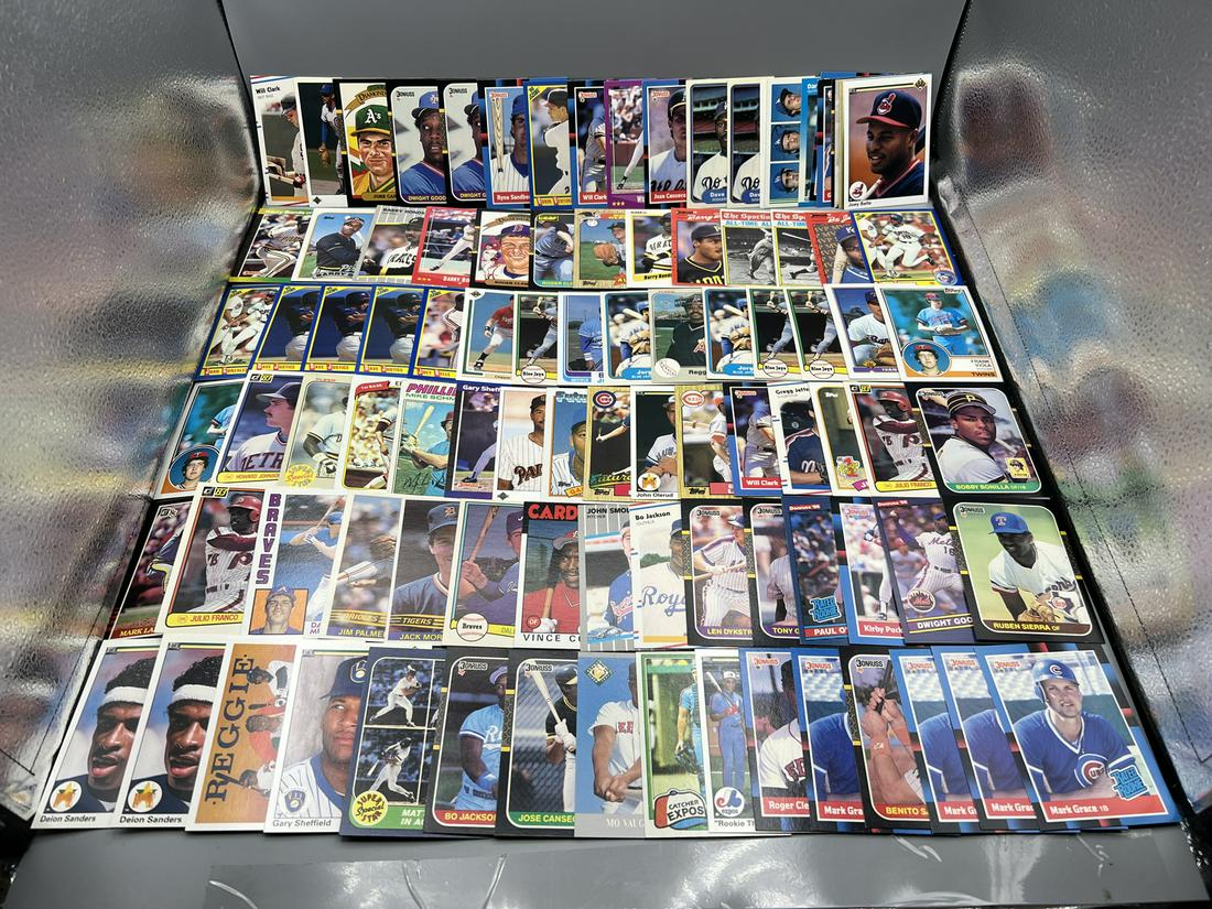 Lot of (100) Assorted Baseball Cards W/ Lots of Stars & Rookies - Varying Conditions - Deion Sanders (1 of 5)