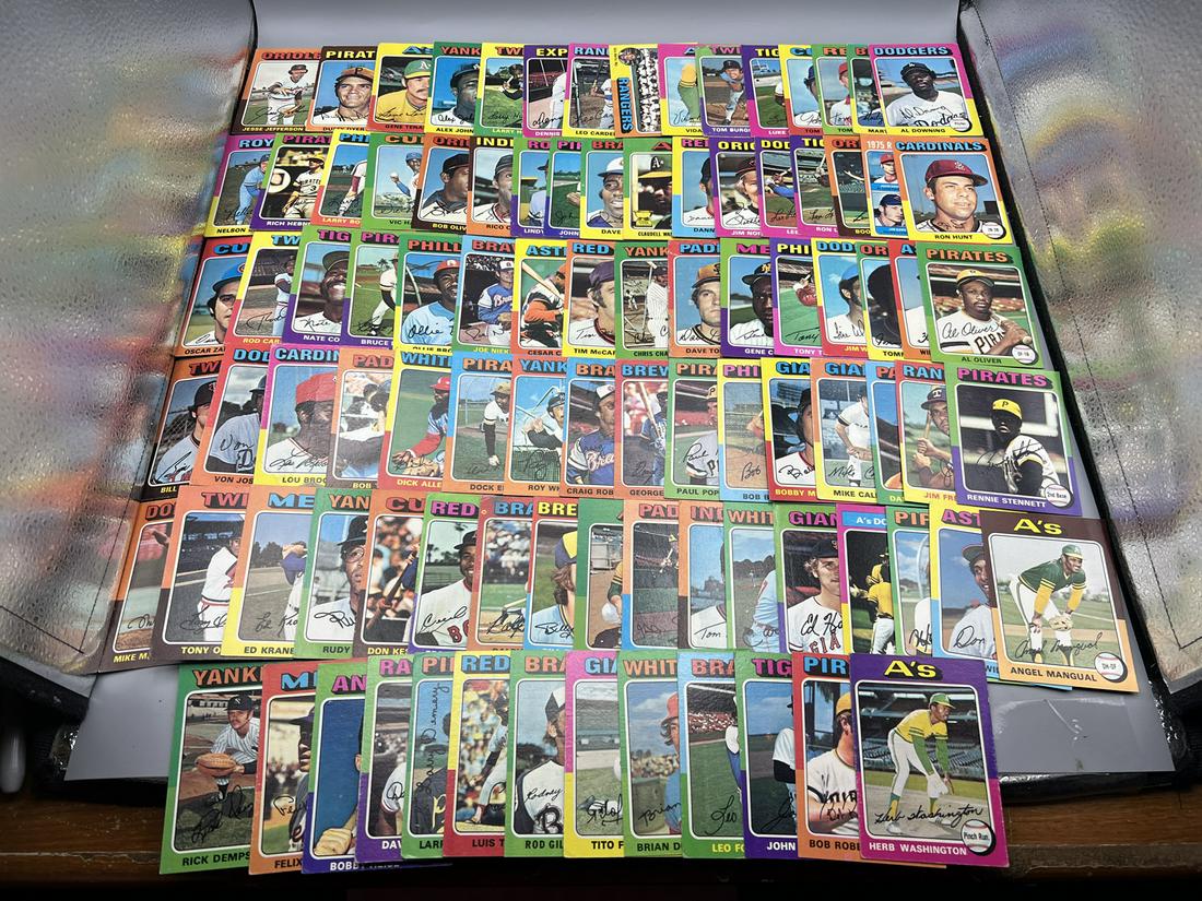 Lot of (94) 1975 Topps Baseball Cards W/ Some Stars - Varying Conditions - Lou Brock, Luis Tiant, (1 of 5)