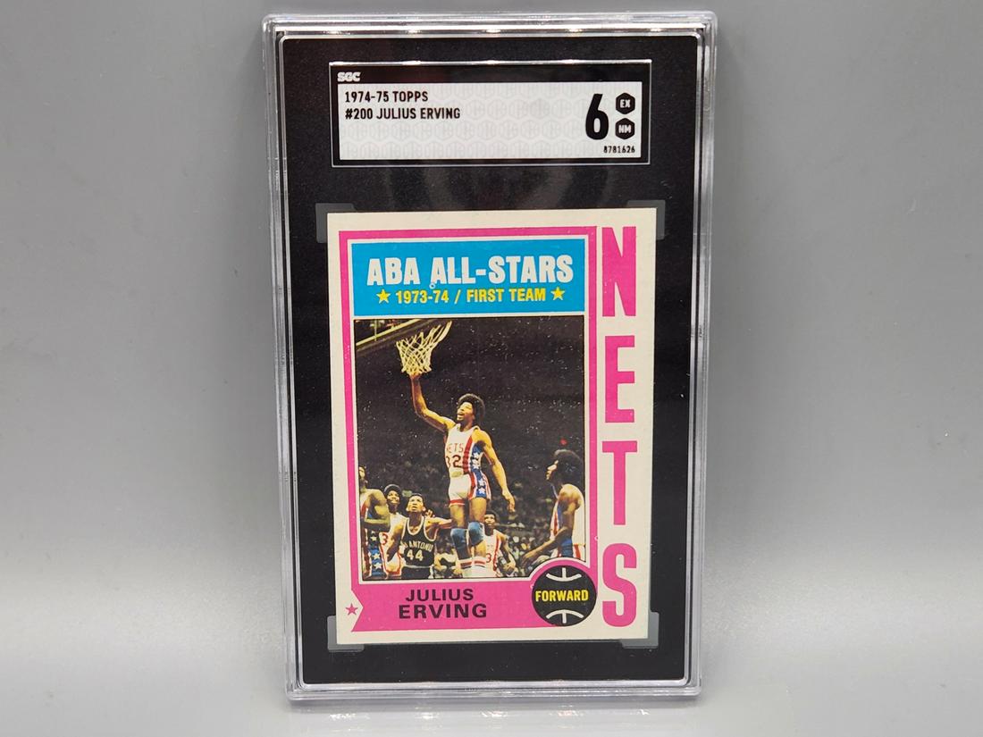 1974-75 Topps Julius Erving #200 SGC 6 HOF - All Time Great (1 of 2)