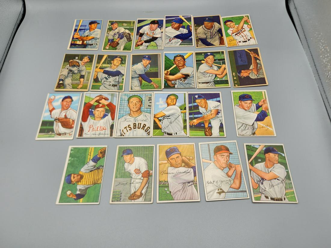 (23) 1952 Bowman Baseball Cards - Various Grades - No Creasing (1 of 2)