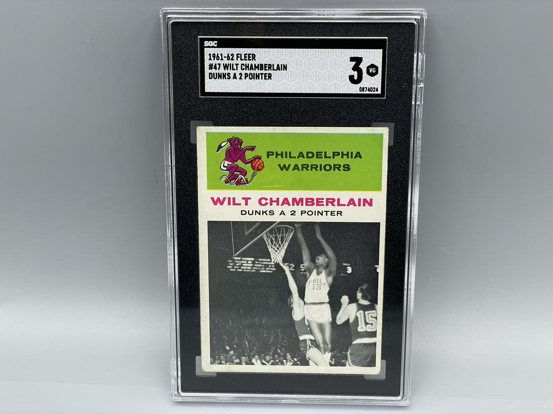 1961-62 Fleer Wilt Chamberlain Rookie In Action #47 SGC 3 (1 of 2)