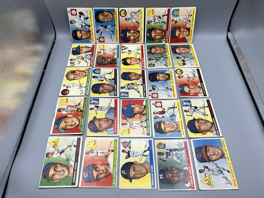 Lot of (25) 1955 Topps Baseball Cards - Varying Conditions (1 of 13)