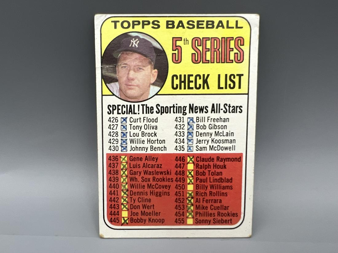 1969 Topps 5th Series Mickey Mantle Baseball Checklist #412 (1 of 3)