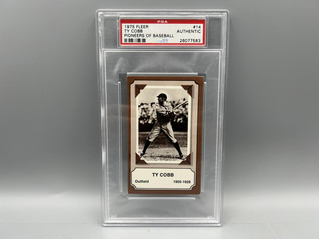 1975 Fleer Ty Cobb Pioneers Of Baseball Jumbo Card #14 PSA Authentic (1 of 2)